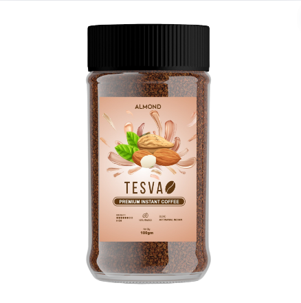 Tesva Instant Coffee, Almond, 100gm, Granule, Glass Bottle