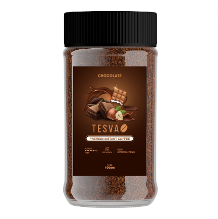 Tesva Instant Coffee, Chocolate, 100gm, Granule, Glass Bottle